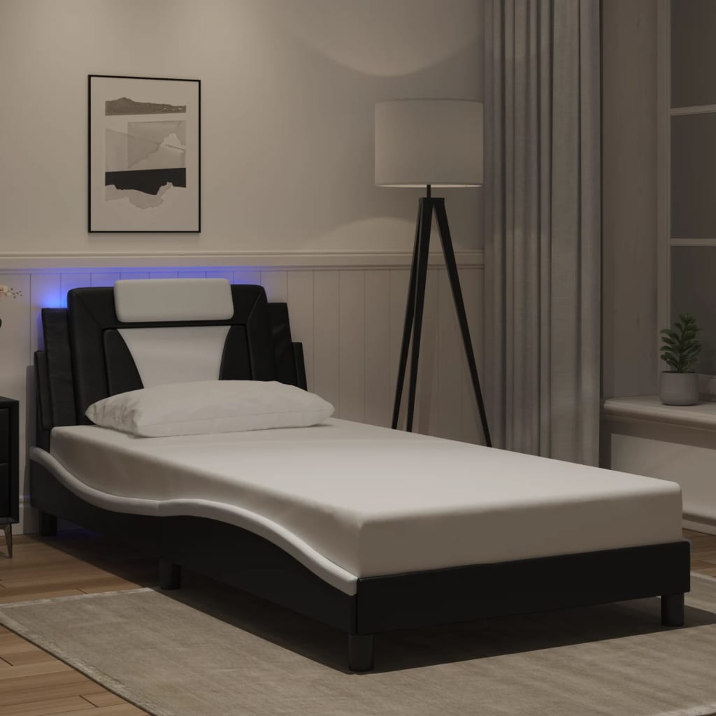 vidaXL Bedframe "Viana" met LED zonder matras zwart 80x200 cm