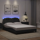 vidaXL Cadre de lit "Viana" avec LED avec matelas noir 80x200 cm