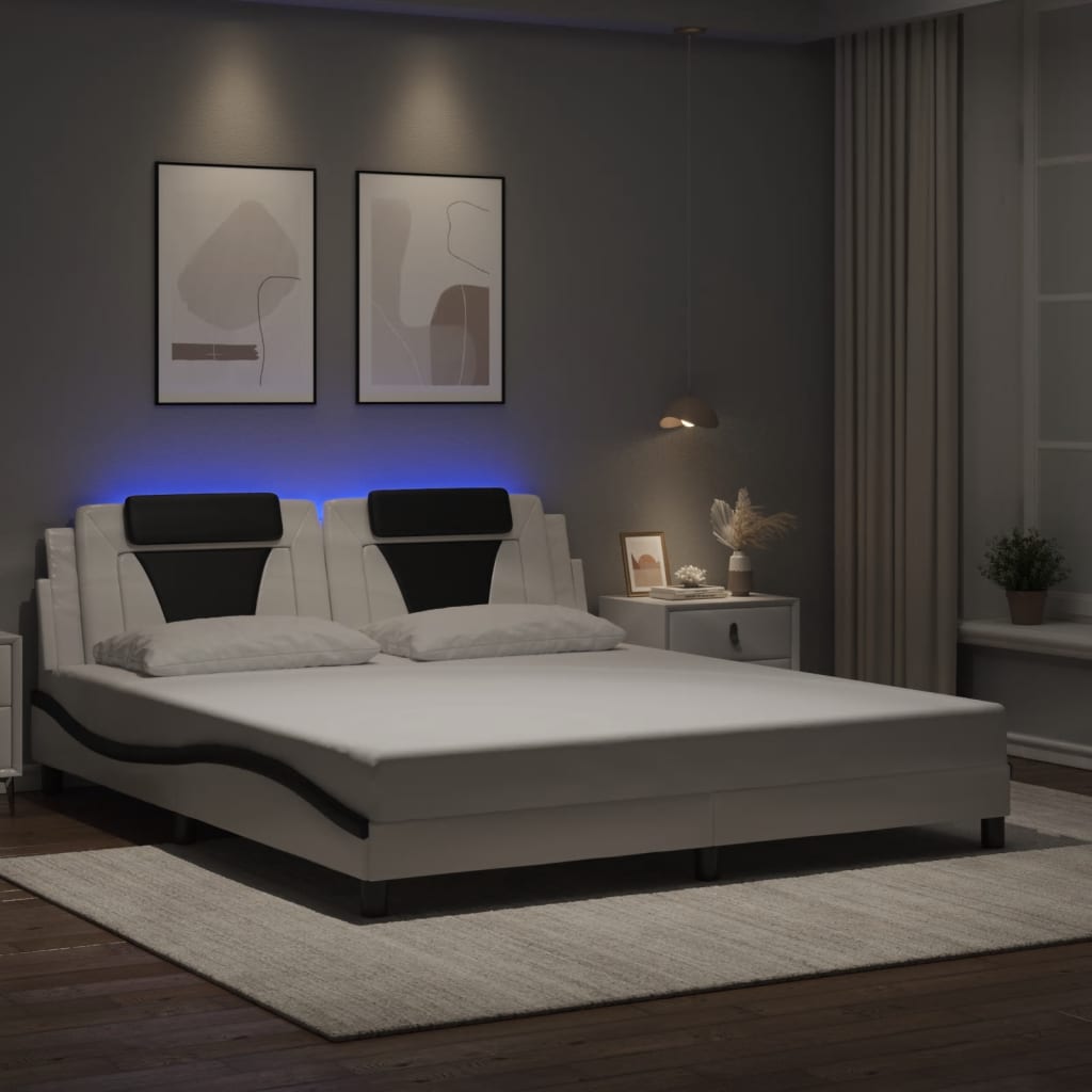 vidaXL Bedframe "Viana" met LED zonder matras zwart 80x200 cm