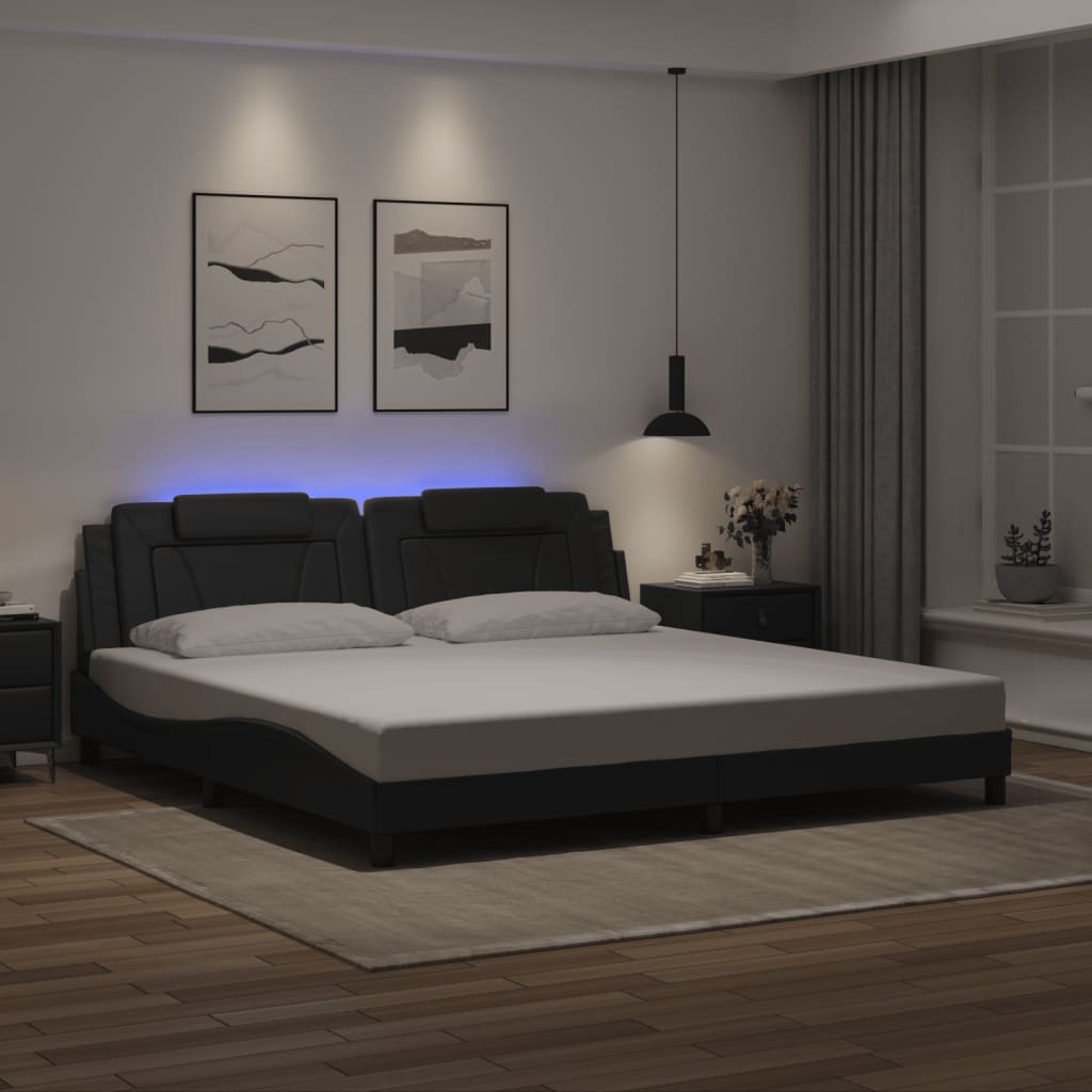vidaXL Bedframe "Viana" met LED zonder matras zwart 80x200 cm