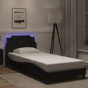 vidaXL Cadre de lit avec matelas LED "Zadar" noir 80x200 cm