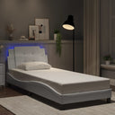 vidaXL Cadre de lit avec matelas LED "Zadar" noir 80x200 cm