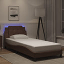 vidaXL Cadre de lit avec matelas LED "Zadar" noir 80x200 cm