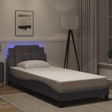 vidaXL Bedframe met LED zonder matras "Zadar" zwart 80x200 cm