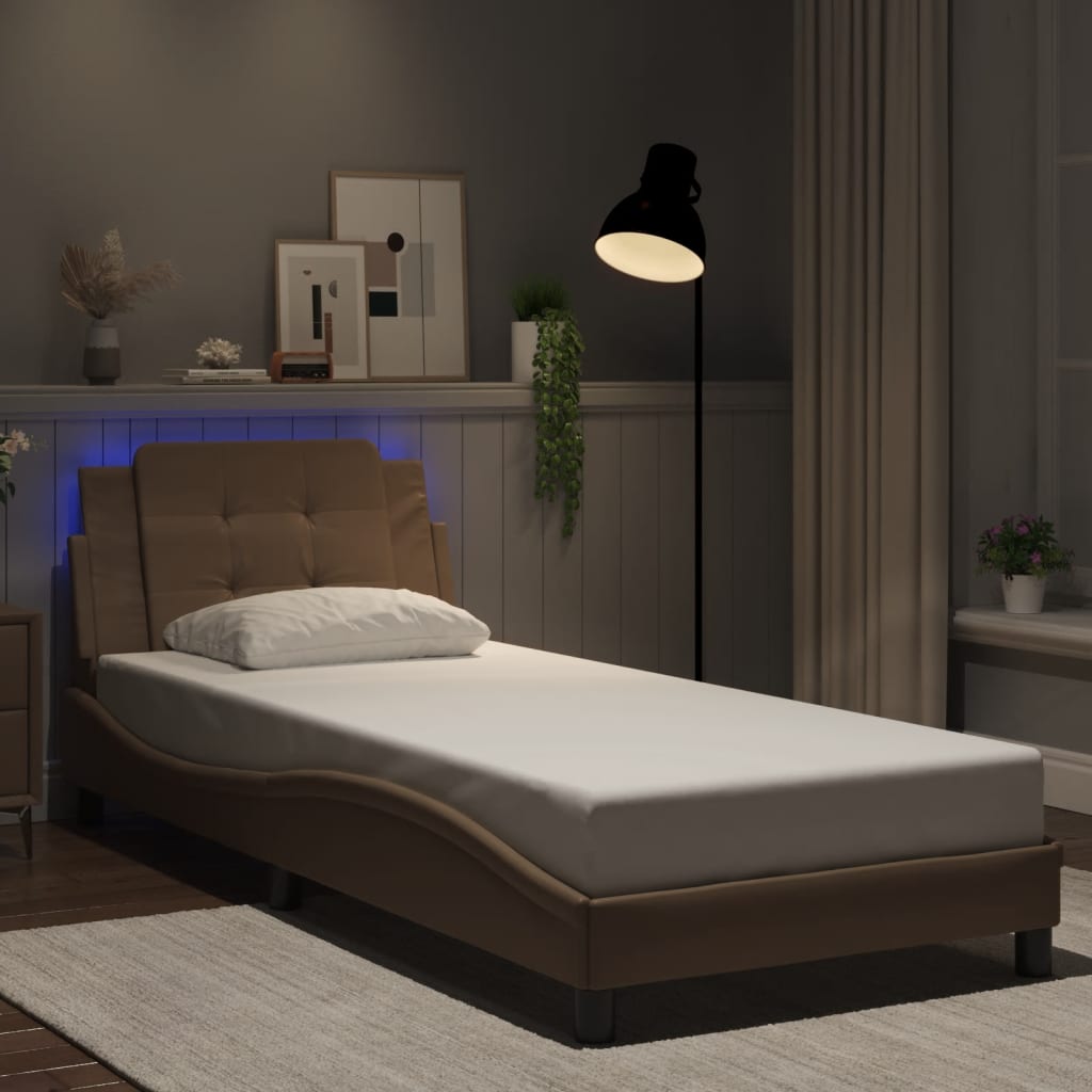 vidaXL Bedframe met LED zonder matras "Zadar" zwart 80x200 cm