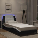 vidaXL Cadre de lit avec matelas LED "Zadar" noir 80x200 cm