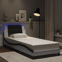 vidaXL Cadre de lit avec matelas LED "Zadar" noir 80x200 cm