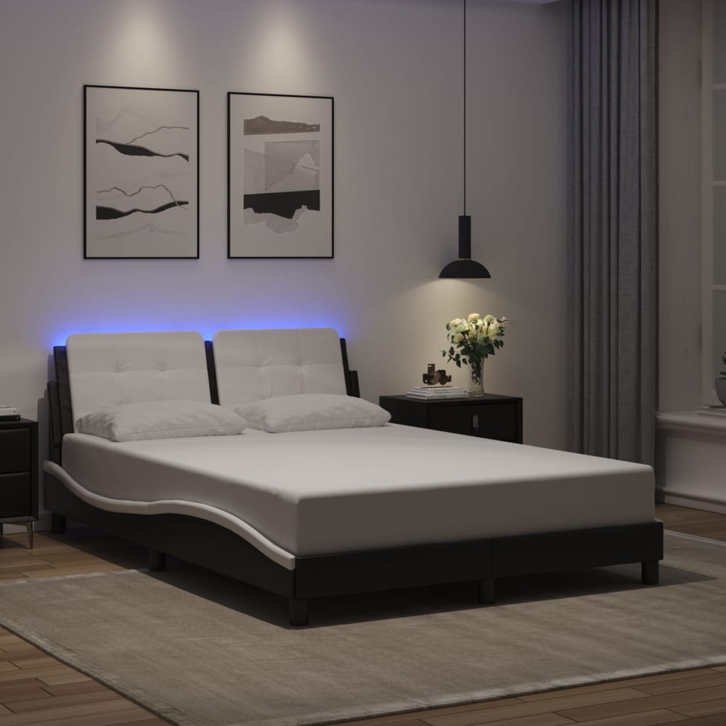 vidaXL Bedframe met LED zonder matras "Zadar" zwart 80x200 cm