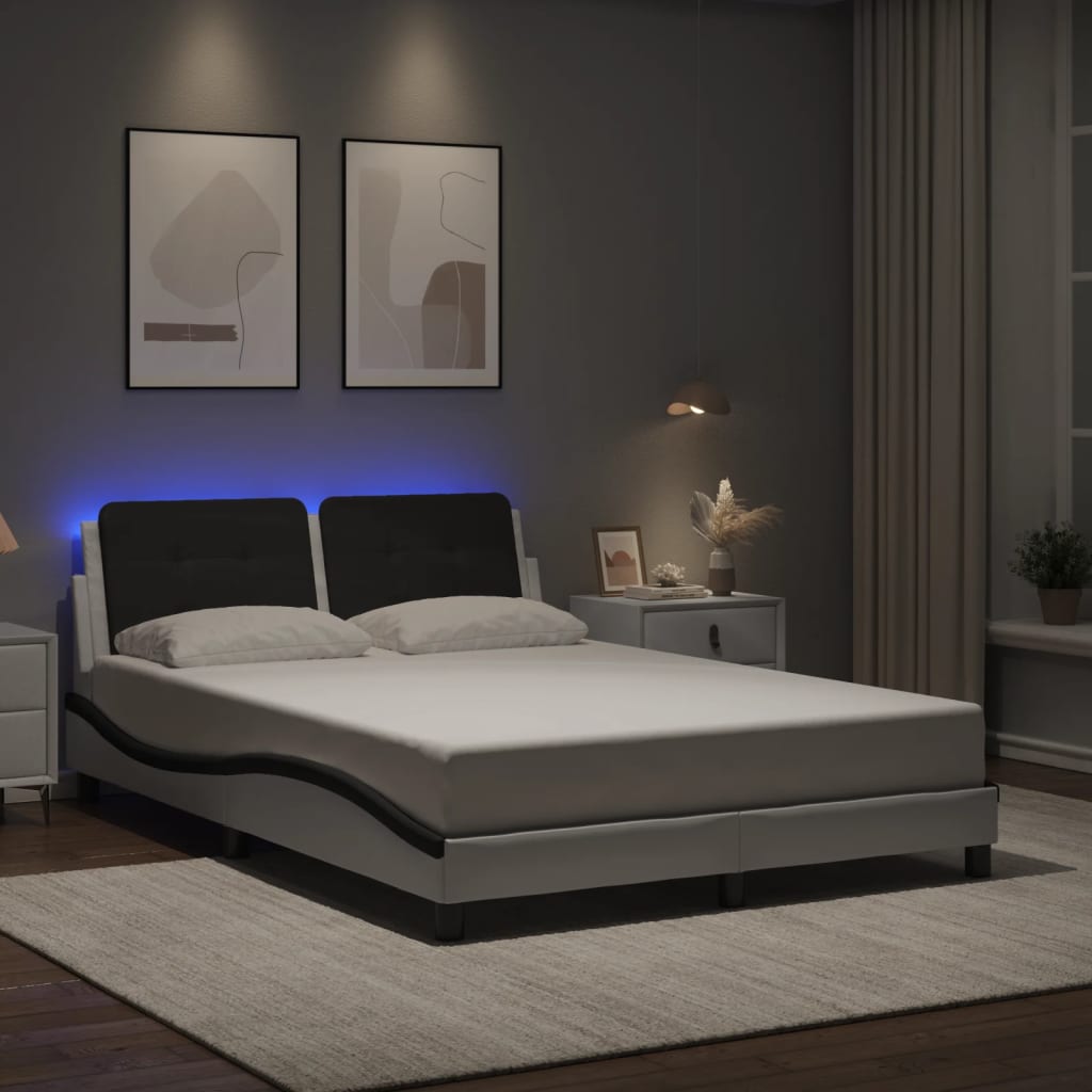 vidaXL Bedframe met LED zonder matras "Zadar" zwart 80x200 cm