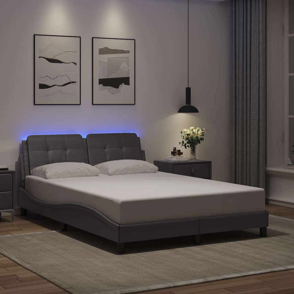 vidaXL Bedframe met LED zonder matras "Zadar" zwart 80x200 cm