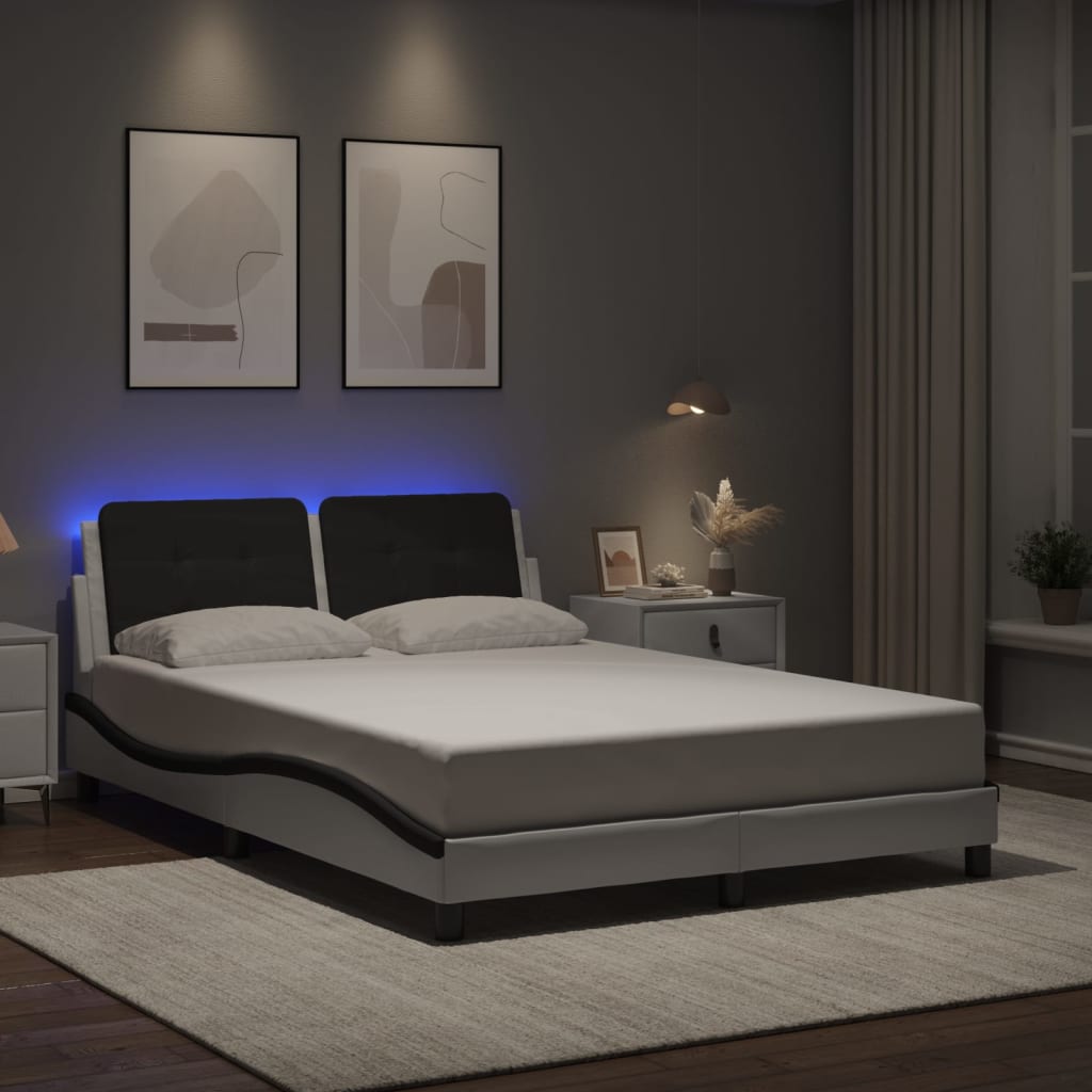 vidaXL Bedframe met LED zonder matras "Zadar" zwart 80x200 cm