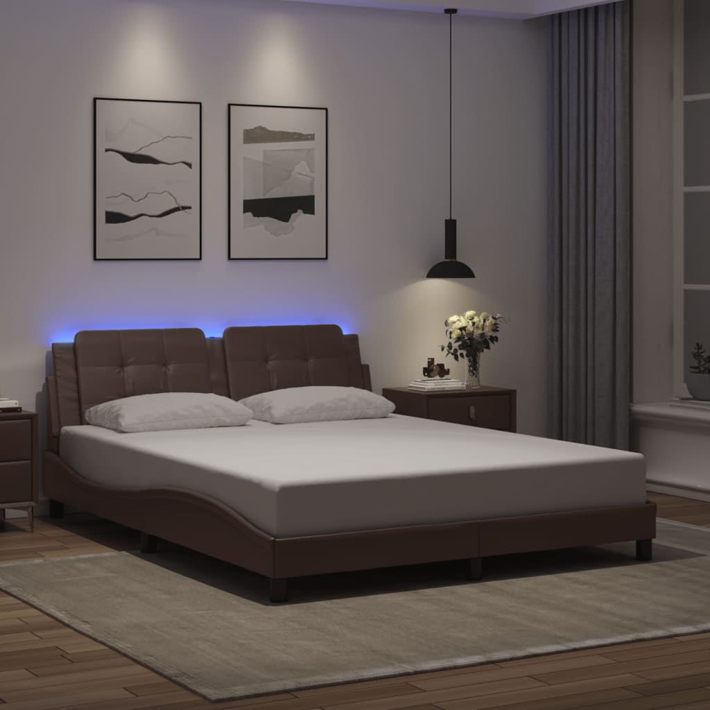 vidaXL Bedframe met LED zonder matras "Zadar" zwart 80x200 cm