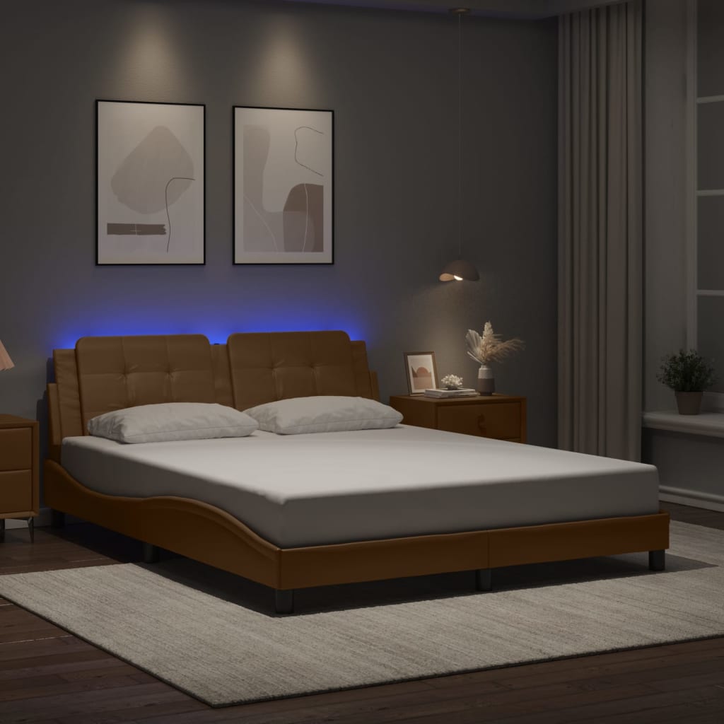 vidaXL Bedframe met LED zonder matras "Zadar" zwart 80x200 cm