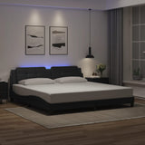 vidaXL Bedframe met LED zonder matras "Zadar" zwart 80x200 cm