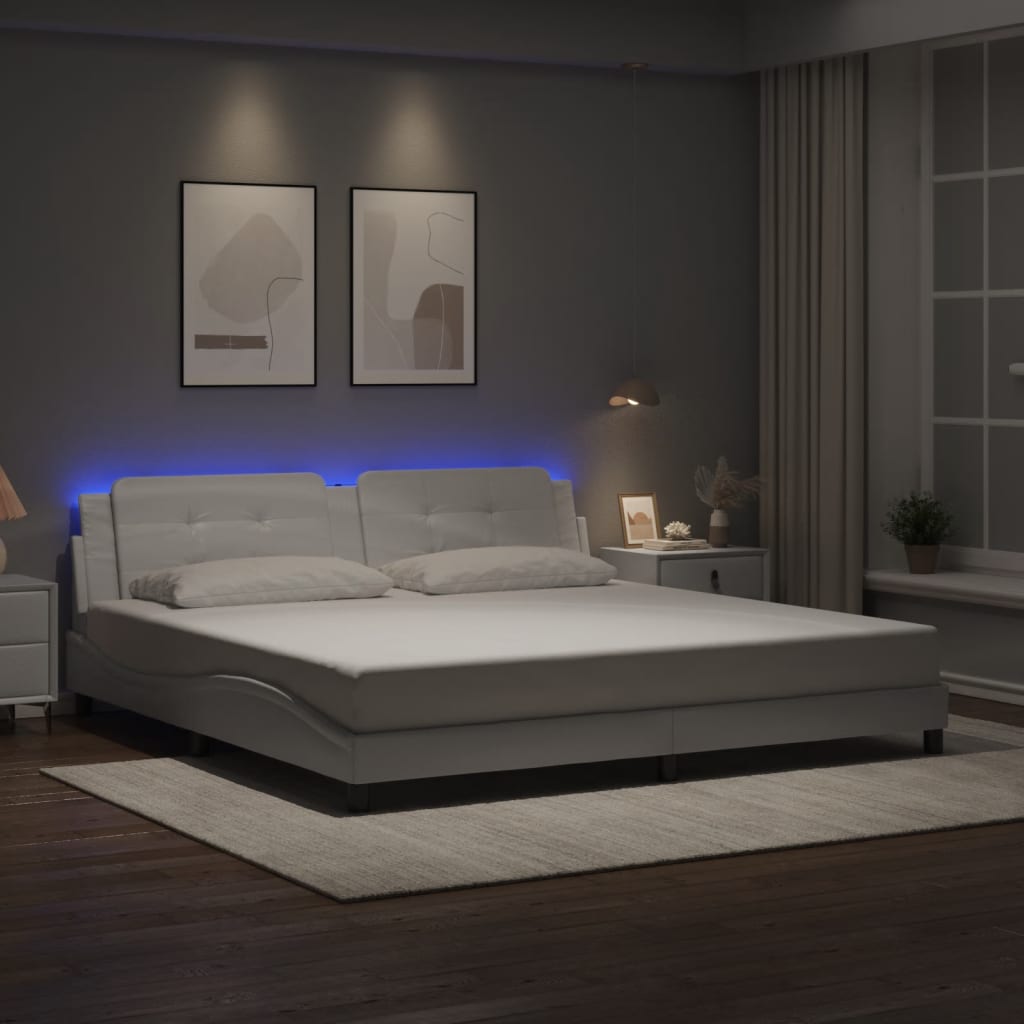 vidaXL Bedframe met LED zonder matras "Zadar" zwart 80x200 cm