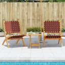 vidaXL Tuinstoelen 2 st inklapbaar met tafel massief hout zwart