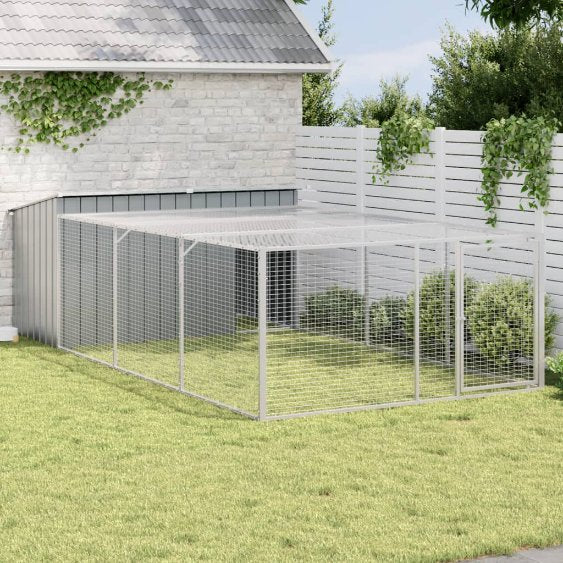 vidaXL Hondenhok met dak 153x91x110 cm staal antracietkleurig