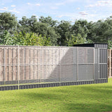 vidaXL Volière met verlengstuk zilver 416x203x216 cm staal