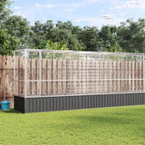 vidaXL Volière 210,5x107x212 m staal zilverkleurig