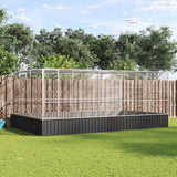 vidaXL Volière 210,5x107x212 m staal zilverkleurig