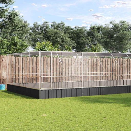 vidaXL Volière 210,5x107x212 m staal zilverkleurig