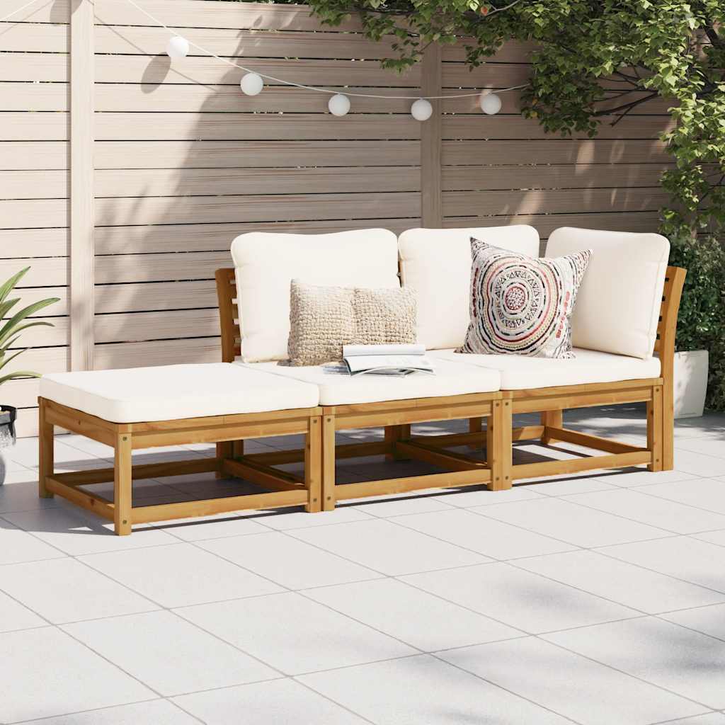 vidaXL 6-delige Loungeset met kussens massief acaciahout