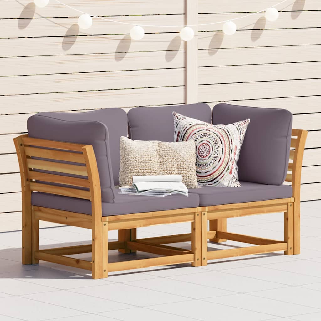 vidaXL 6-delige Loungeset met kussens massief acaciahout