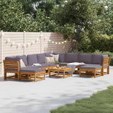 vidaXL 6-delige Loungeset met kussens massief acaciahout