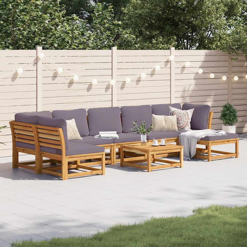 vidaXL 6-delige Loungeset met kussens massief acaciahout