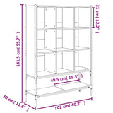 vidaXL Boekenkast 102x30x141,5 cm bewerkt hout zwart