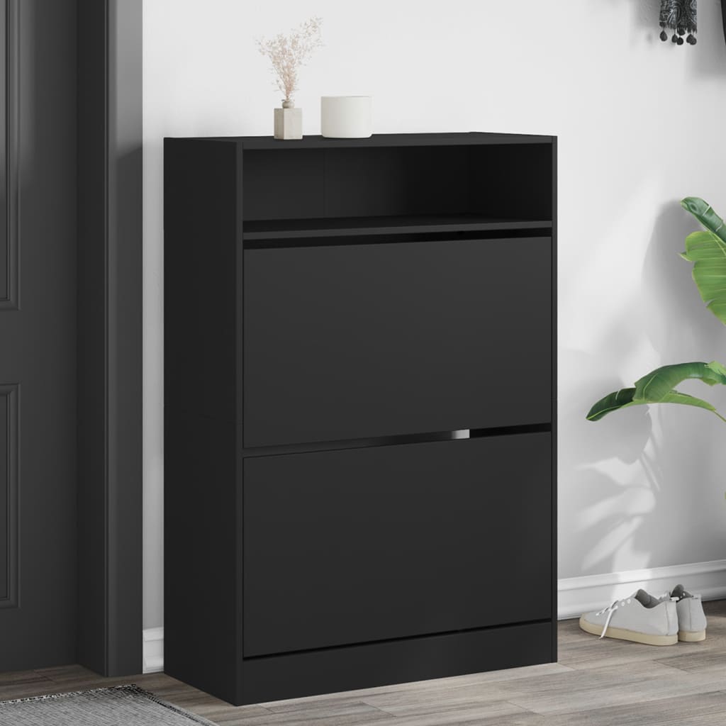vidaXL Schoenenkast met 2 klaplades 80x34x116 cm wit
