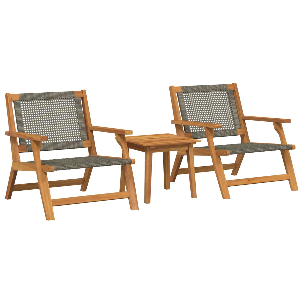 vidaXL Tuinstoelen met Tafel 3 pcs Grijs Massief Acacia Hout