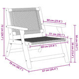 vidaXL Tuinstoelen met Tafel 3 pcs Grijs Massief Acacia Hout