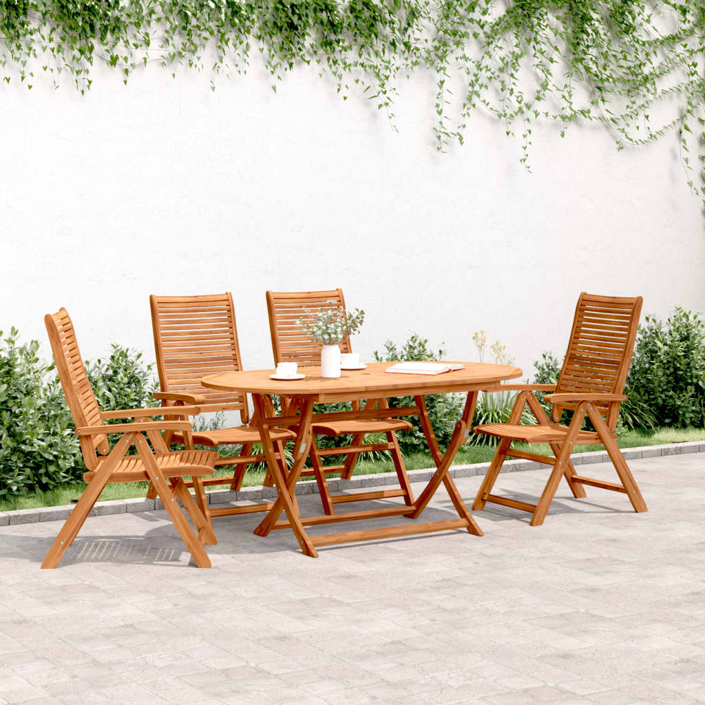 vidaXL Tuinstoelen 4 st verstelbaar 56x72x107 cm massief acaciahout
