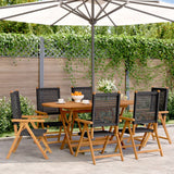 vidaXL Tuinstoelen 4 st verstelbaar poly rattan en massief hout zwart