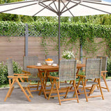 vidaXL Tuinstoelen 4 st verstelbaar poly rattan en massief hout zwart