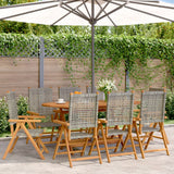 vidaXL Tuinstoelen 4 st verstelbaar poly rattan en massief hout zwart