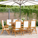 vidaXL Tuinstoelen 4 st massief hout en stof crèmewit