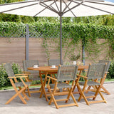 vidaXL Tuinstoelen 4 st inklapbaar poly rattan en massief hout zwart