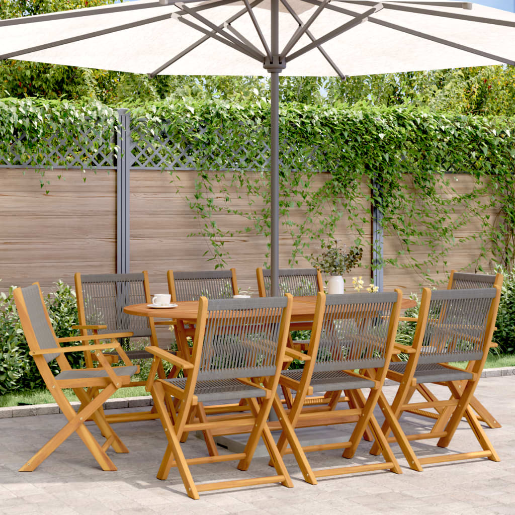 vidaXL Tuinstoelen 4 st inklapbaar massief acaciahout zwart
