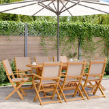 vidaXL Tuinstoelen 4 st inklapbaar massief hout en stof crèmewit