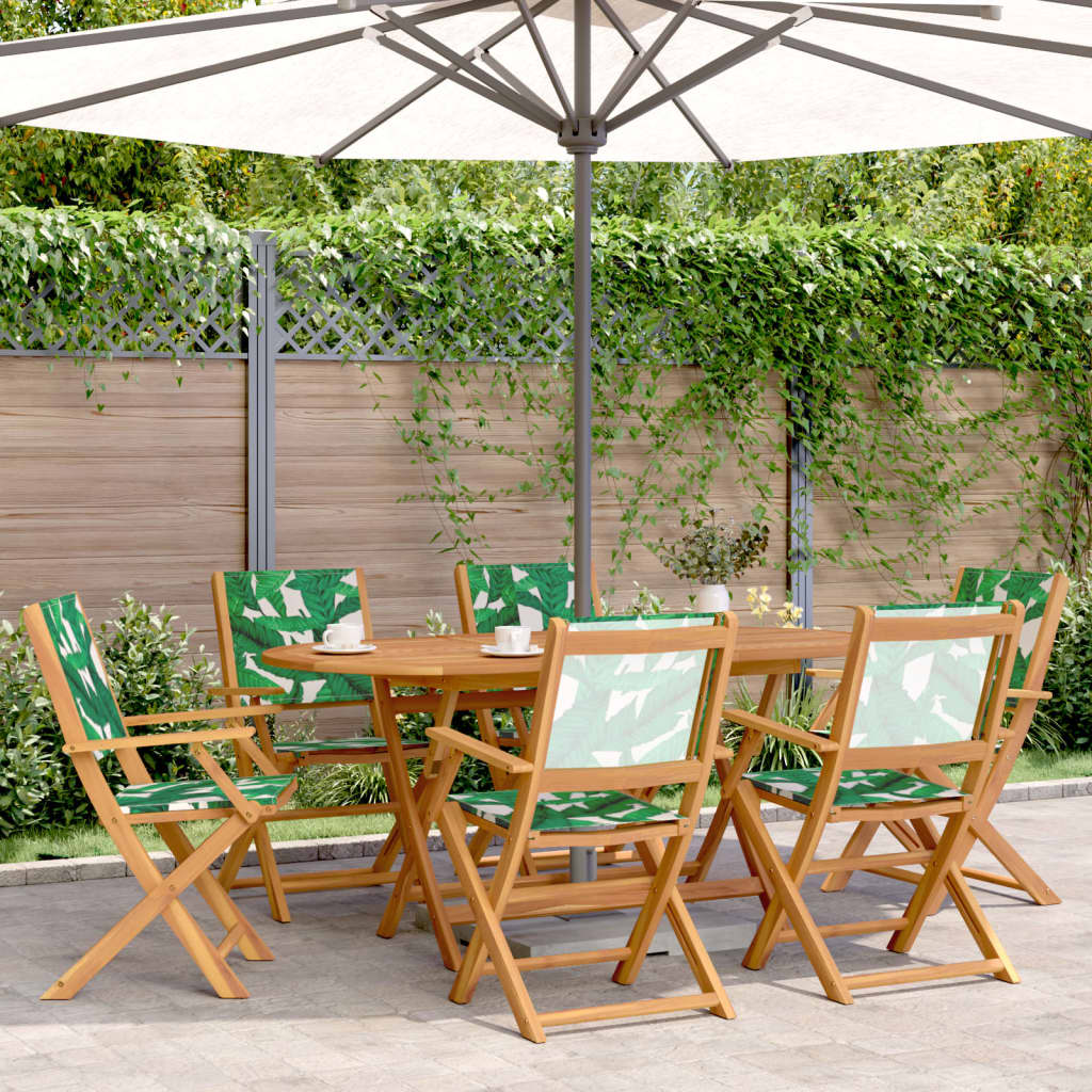vidaXL Tuinstoelen 4 st inklapbaar massief hout en stof crèmewit