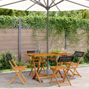 vidaXL Tuinstoelen 4 st inklapbaar poly rattan en massief hout zwart