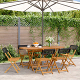 vidaXL Tuinstoelen 4 st inklapbaar poly rattan en massief hout zwart