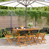 vidaXL Tuinstoelen 4 st inklapbaar poly rattan en massief hout zwart