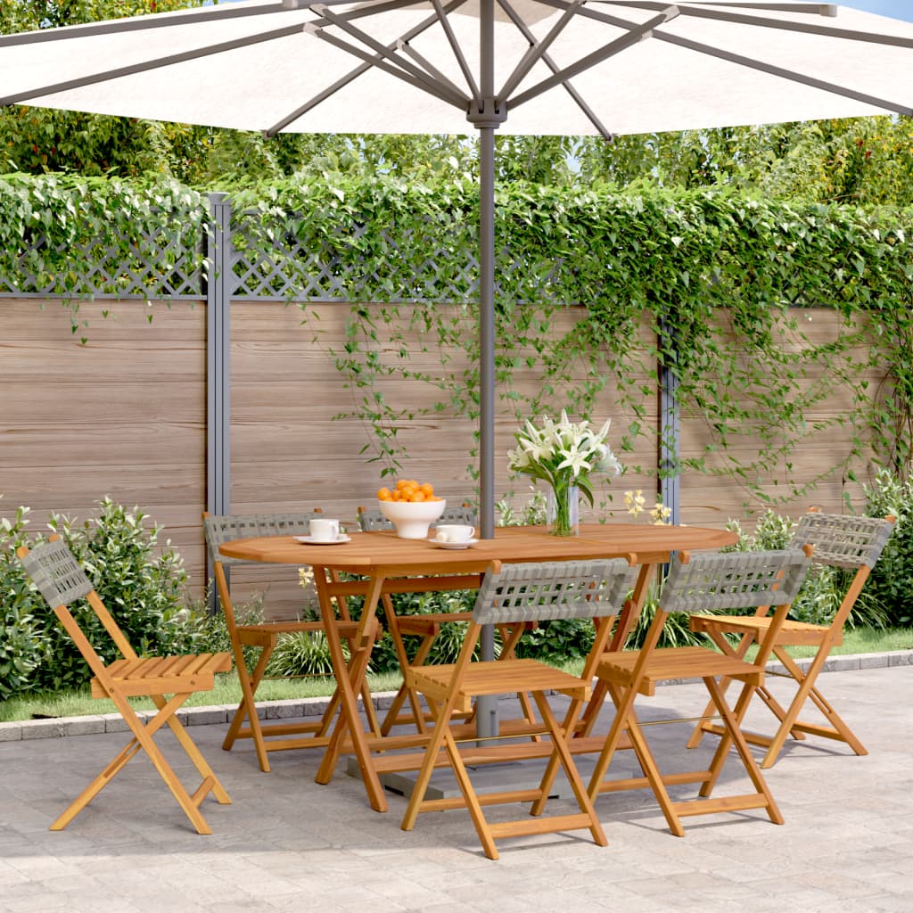 vidaXL Tuinstoelen 4 st inklapbaar poly rattan en massief hout zwart