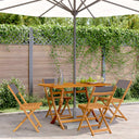 vidaXL Tuinstoelen 4 st inklapbaar massief hout et stof crèmewit