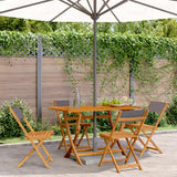 vidaXL Tuinstoelen 4 st inklapbaar massief hout en stof crèmewit