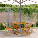 vidaXL Tuinstoelen 4 st inklapbaar massief hout et stof crèmewit