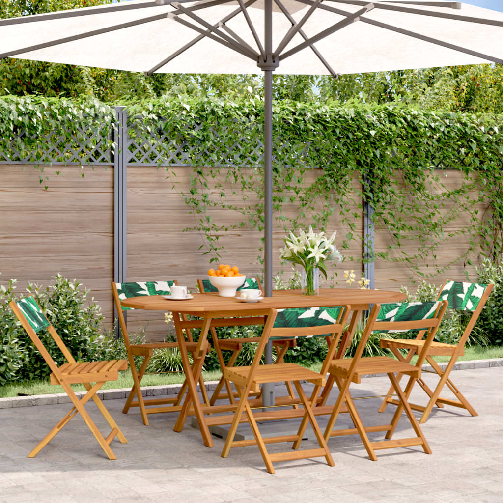 vidaXL Tuinstoelen 4 st inklapbaar massief hout en stof crèmewit